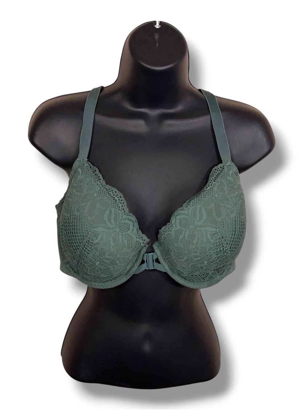 36DD Auden Green Push Up Bra Underwire Lace Overlay Racerback Glam Adjustable